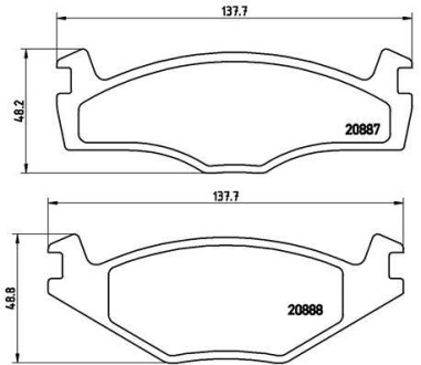 Фото автозапчастини гальмівні колодки передні PEUGEOT 308, 3008 1.4 16V / 1.6 / 2.0HDi 09.07- BREMBO P85 005 (фото 1)