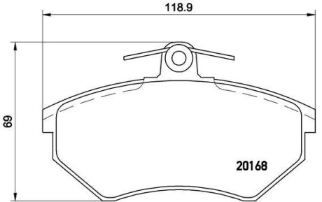 Фото автозапчасти тормозные колодки передние PEUGEOT 206, 207, 208, 301, 307, 1007, PARTNER 1.4-2.0HDI 04.96- BREMBO P85 015