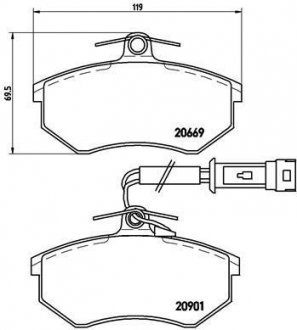 Тормозные колодки передние MERCEDES A (W169) 01.04- BREMBO P85 016