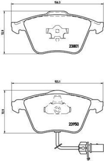 Фото автозапчасти тормозные колодки передние MITSUBISHI MONTERO, PAJERO 01.84-12.99 BREMBO P85097