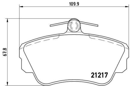 Фото автозапчасти тормозные колодки передние Volkswagen TRANSPORTER III 1.6D/2.1D 05.79-07.92 BREMBO P 86 010