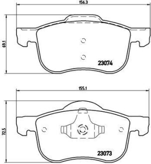 Фото автозапчастини гальмівні колодки задні PORSCHE 911 3.6 / 3.8i 03.06- BREMBO P86 016