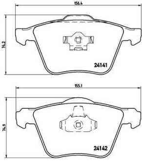 Фото автозапчастини гальмівні колодки передні ZASTAVA YUGO 1.1 / 1.3 08.91-06.95 BREMBO P86018