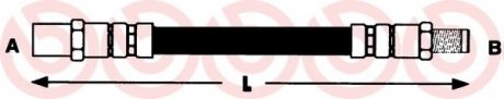 Тормозной шланг, передняя левая/правая (длина 320мм, F10x1/M10x1) DERBY, POLO, POLO CLASSIC, POLO II BREMBO T85047