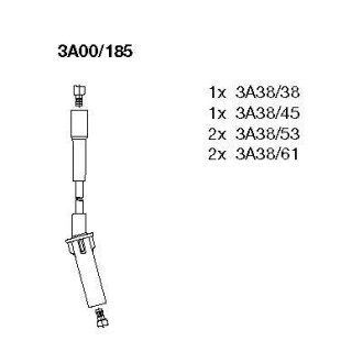 Фото автозапчасти комплект проводов CHRYSLER/DODGE/JEEP Voyager/Caravane/Wrangler 3,3-3,8 00 BREMI 3A00185 (фото 1)