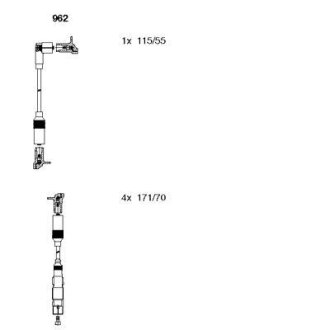 Фото автозапчасти дроти запалення, набір BREMI 962