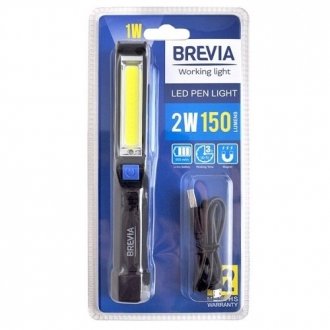 Фото автозапчастини ліхтар для СТО для риболовлі світлодіодний Pen Light 2W COB+1W LED 150lm 900mAh BREVIA 11220