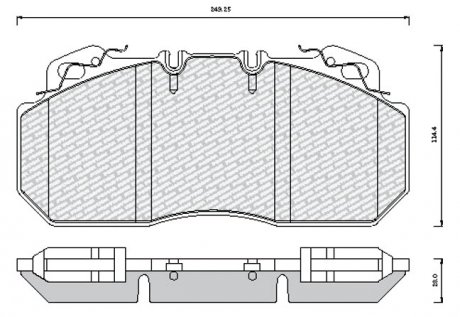 Комплект гальмівних колодок MERITOR D-LISA фронт Renault MAGNUM, PREMIUM; VOLVO B10, B12 D12A420-THD103KF 01.78- C.E.I. 584.024