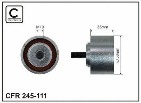 Фото автозапчасти (58x10x35 metal) Ролик обводний Chrysler Voyager 2,4 1995-2004 CAFFARO 245-111