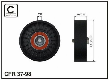 Фото автозапчастини паразитный/ведущий ролик, поликлиновой ремень. CAFFARO 37-98