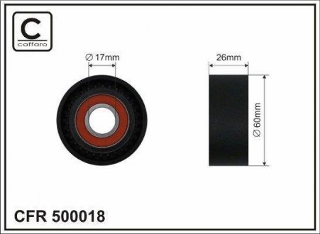 Натяжной ролик, поликлиновой ремень. CAFFARO 500018 (фото 1)