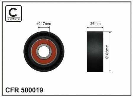 Фото автозапчасти ролик натяжний BMW 65x17x26 plastik (napinacz z 2 rolkami) CAFFARO 500019