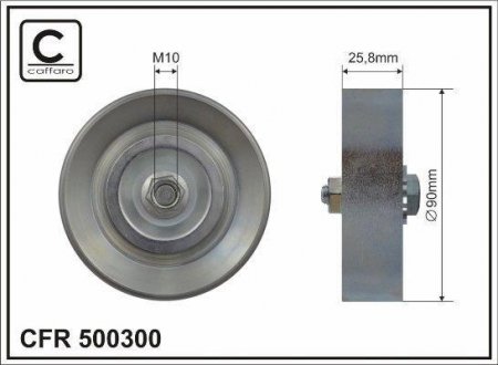 Фото автозапчасти ролик натяжний CAFFARO 500300