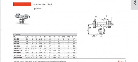 Фитинг тройник металл 3X D6MM аварийная гайка внутренняя D4MM CAMOZZI 1540 6/4