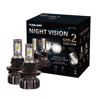 Світлодіодні автолампи H13 Led Night Vision Gen2 Led для авто 5000 Lm 5500 K Carlamp NVGH13