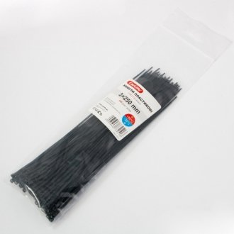 Хомуты пластиковые 3.0x250 мм Черные CarLife BL3.0x250 (фото 1)
