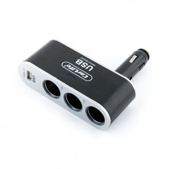 Разветвитель прикуривателя 3в1+USB CarLife CS302