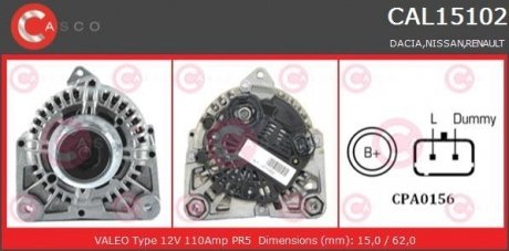 Фото автозапчастини alternator 12v 110a CASCO CAL15102AS