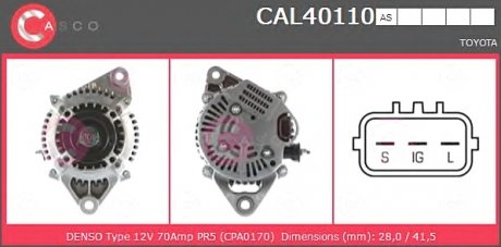 Фото автозапчасти генератор CASCO CAL40110AS