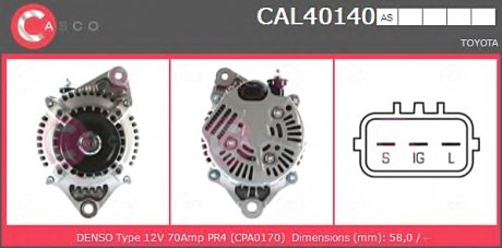 Фото автозапчастини генератор CASCO CAL40140AS