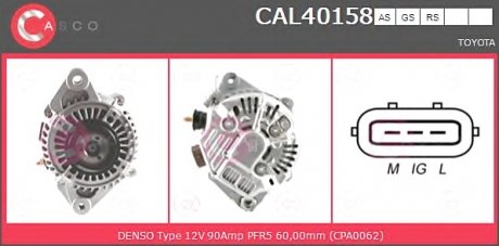 Фото автозапчастини генератор CASCO CAL40158AS