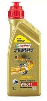 Фото автозапчасти масло для 4-тактных двигателей Power 1 (1L+) SAE 20W50 API SN, JASO MA-2 CASTROL POWER 1 20W50 1L