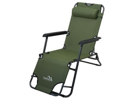 Крісло-лежак для кемпінгу COMFORT, зелене CATTARA DO 13516