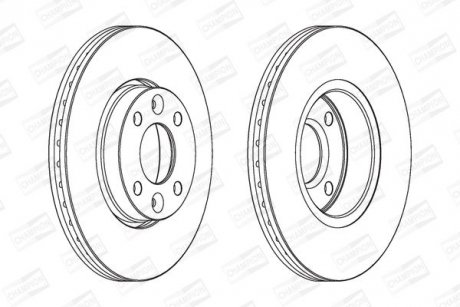 Фото автозапчасти диск тормозной передний (кратно 2) Renault Loagn (07-13)/Nissan Micra III (K12) (02-10) (562268CH) CHAMPION 562268