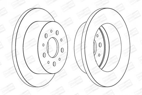 Фото автозапчасти диск тормозной задний (кратно 2) Citroen Jumper (06-)/Fiat Ducato (06-)/Peugeot Boxer (05-) (562526CH) CHAMPION 562526