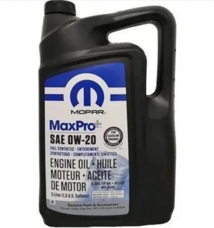 Олива mopar maxpro+ sae 0w-20 engine oil, 5л. CHRYSLER 68218951AC