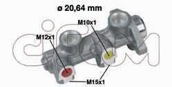 Фото автозапчасти opel головний гальмівний циліндр d20,64mm kadet e 1.2,1.3,1.3i 8/84- CIFAM 202-184