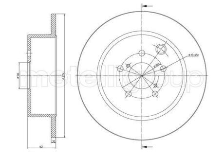 Фото автозапчастини subaru гальмівний диск задн.forester 2.0 13-,sv 1.6/2.0 12- CIFAM 800-1487C (фото 1)