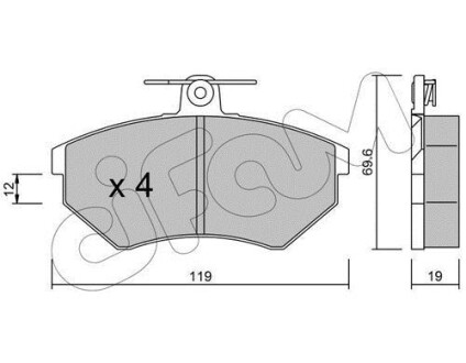 Фото автозапчасти vw тормозные колодки передн.passat 88- CIFAM 822-050-2