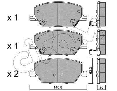 Фото автозапчасти jeep гальмівні колодки передні compass 1.3 20-, compass 1.4 17-, renegade suv 1.4 14- CIFAM 822-1001-0