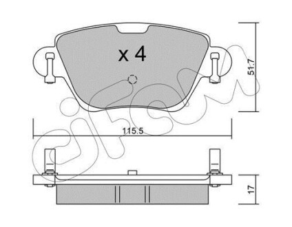 Фото автозапчасти ford тормозные колодки задн.mondeo iii 00-,kangoo 01-,jaguar x-type CIFAM 822-319-0