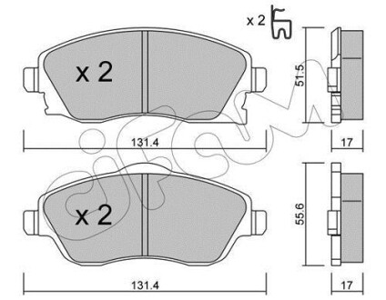 Фото автозапчасти opel гальмівні колодки передн.corsa c 1,0-1,8 00- CIFAM 822-340-0