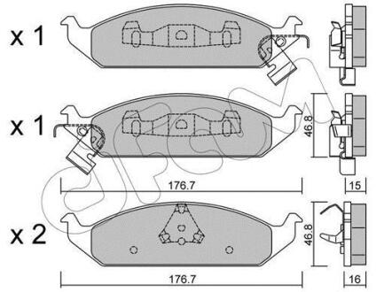 Фото автозапчастини chrysler тормозні колодки передн. stratus -01 CIFAM 822-355-0