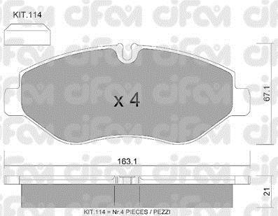 Комплект тормозных колодок, дисковый тормоз CIFAM 822-671-2 (фото 1)