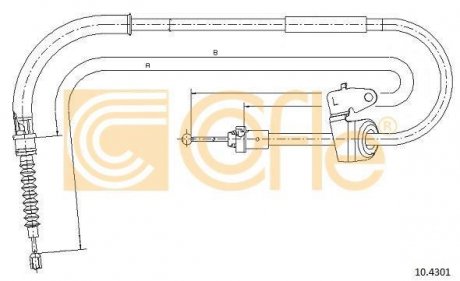 Фото автозапчастини трос ручного гальма COFLE 10.4301