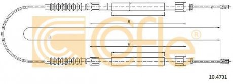Трос ручного гальма COFLE 10.4731