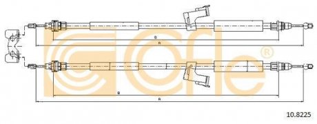 Фото автозапчастини трос ручного гальма COFLE 10.8225