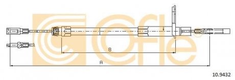 Фото автозапчастини трос ручного гальма COFLE 10.9432