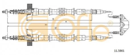 Фото автозапчасти трос ручника COFLE 11.5861