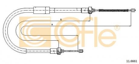 Фото автозапчастини трос ручного гальма COFLE 11.6661 (фото 1)
