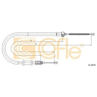 Фото автозапчастини трос ручного гальма COFLE 11.6676
