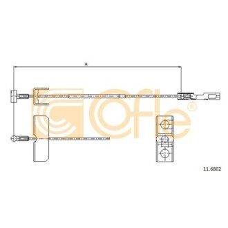 Фото автозапчастини трос ручного гальма(середній) L 1190mm Opel Vivaro 2.0 16V, 1.9DTI 08.01, 2.5DTI 05.03- COFLE 11.6802