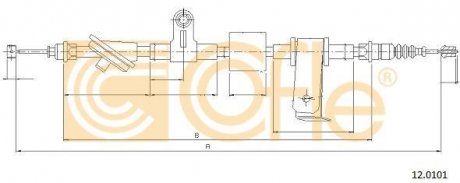 Фото автозапчастини трос ручного гальма COFLE 12.0101