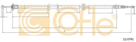 Фото автозапчастини трос ручного гальма COFLE 120741