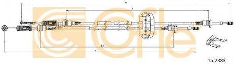 Фото автозапчастини к-кт тросів переключення КПП Renault Trafic 01> 326/1025+1263/995 КПП PK6 COFLE 15.2883