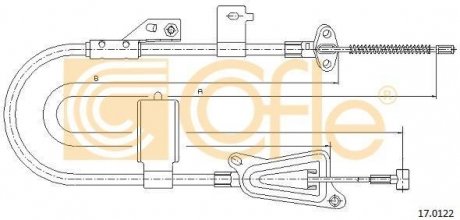 Фото автозапчасти трос ручного гальма COFLE 170122